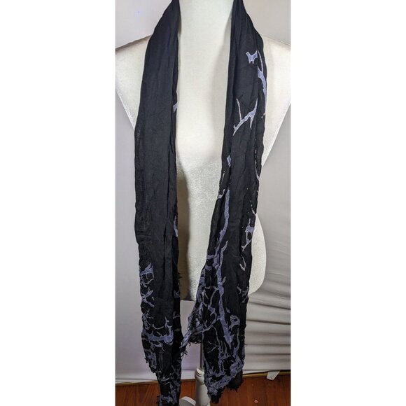 Witchy Gothic Spooky Tree Branch Black And Light Purple Lightweight Scarf - Picture 5 of 6